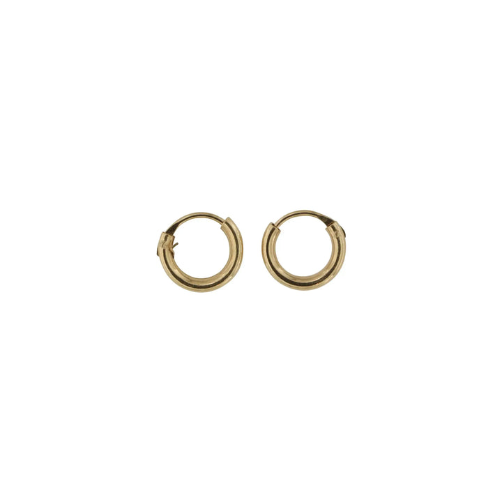 Øreringe, hoops, 10 mm, forgyldt sterlingsølv 