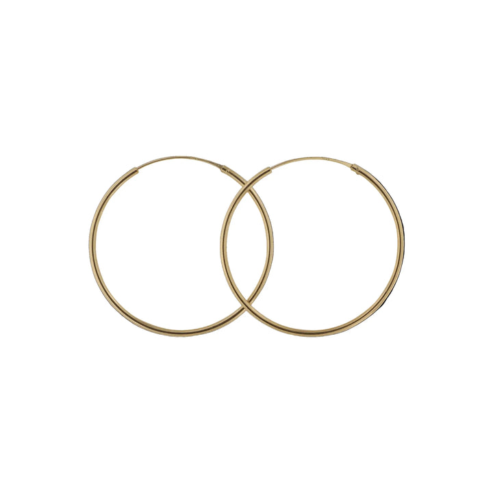 Øreringe, hoops, 40 mm, forgyldt sterlingsølv 