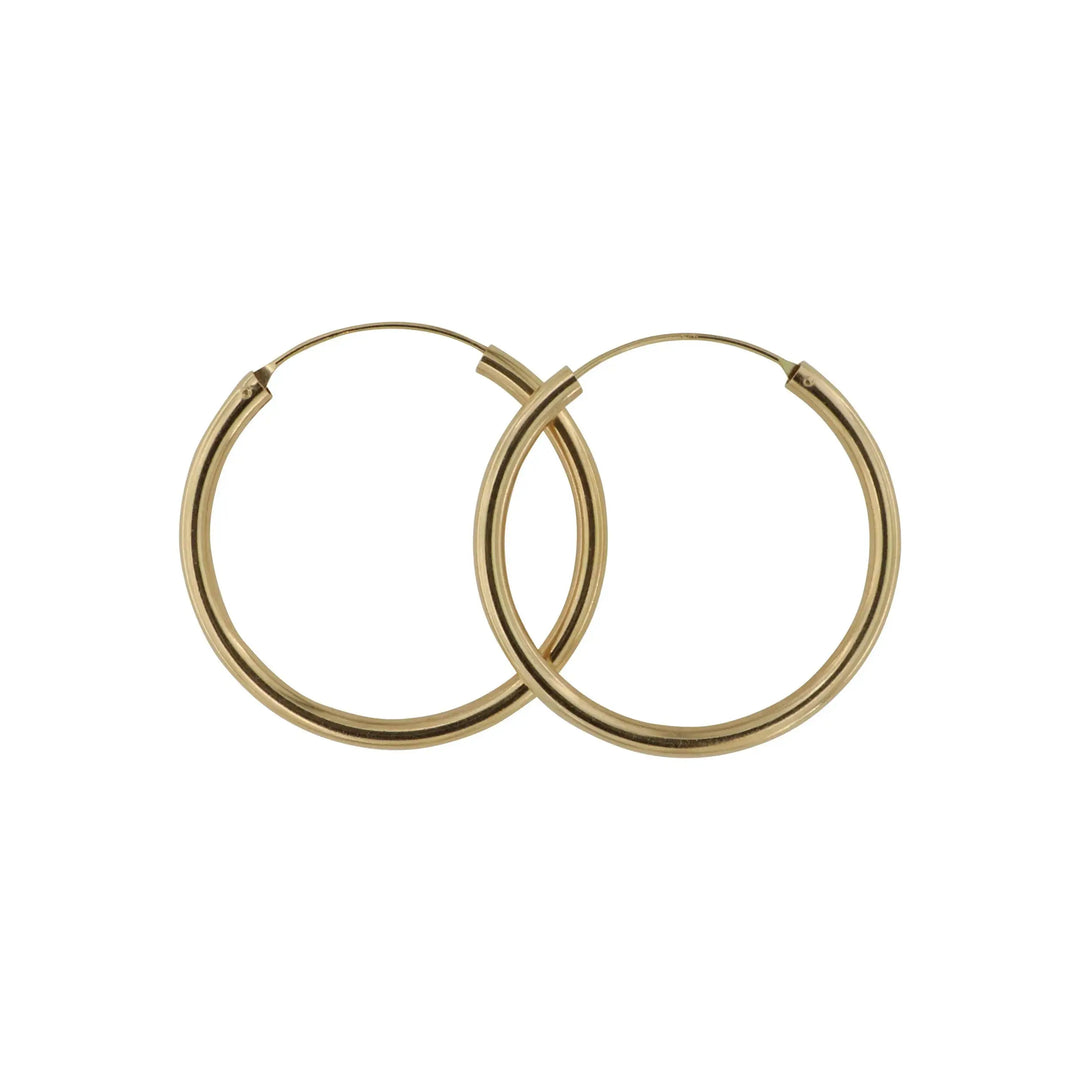 Øreringe, hoops, 50 mm, forgyldt sterlingsølv 