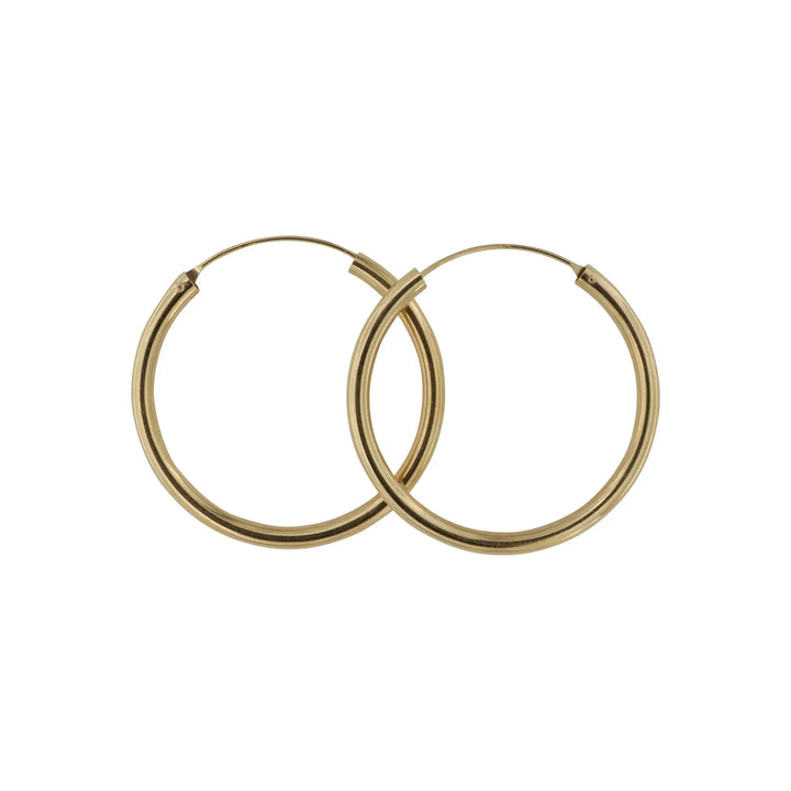 Øreringe, hoops, 50 mm, forgyldt sterlingsølv 