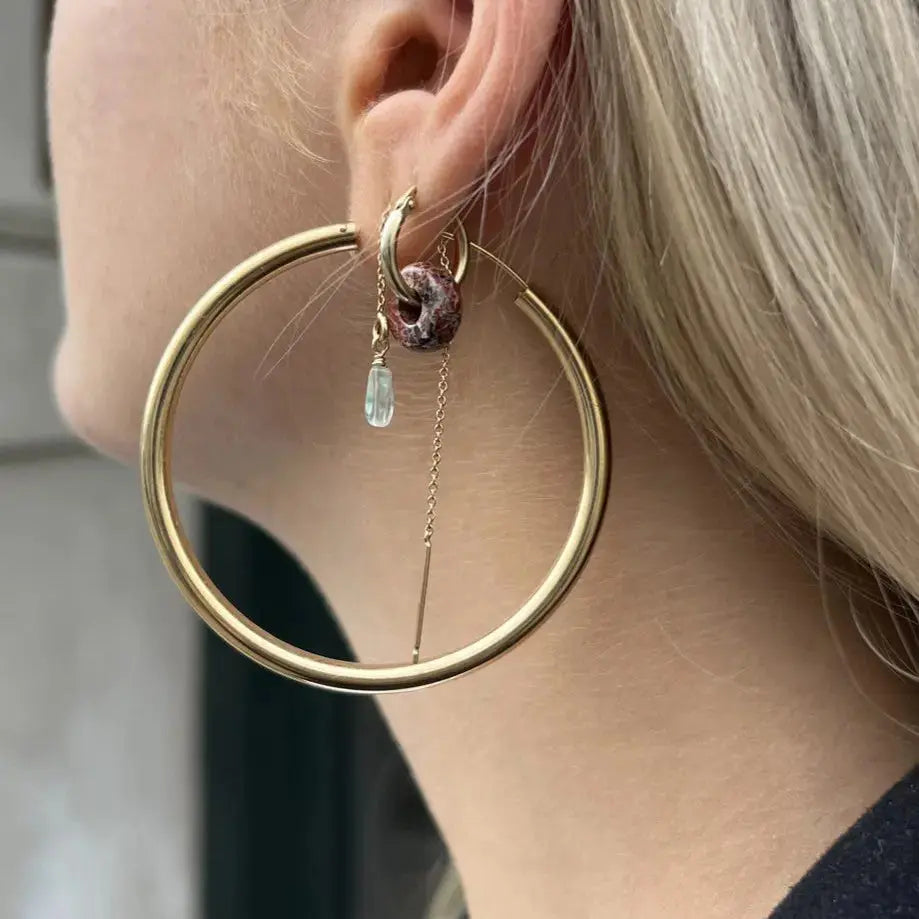 Øreringe, hoops, 60mm, sterlingsølv 