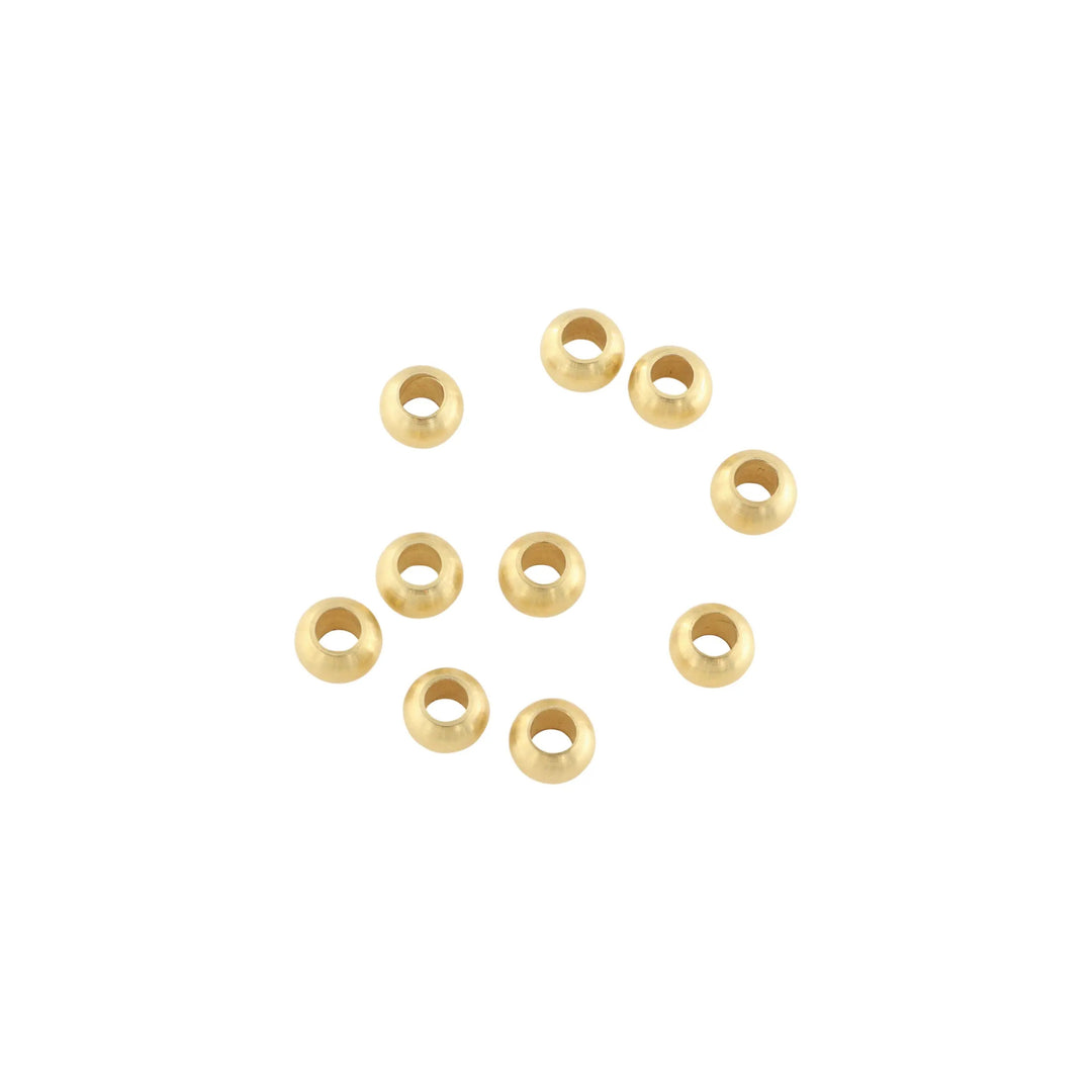 Metalperler, rund, forgyldt messing, 6x4 mm. storkøb BOC