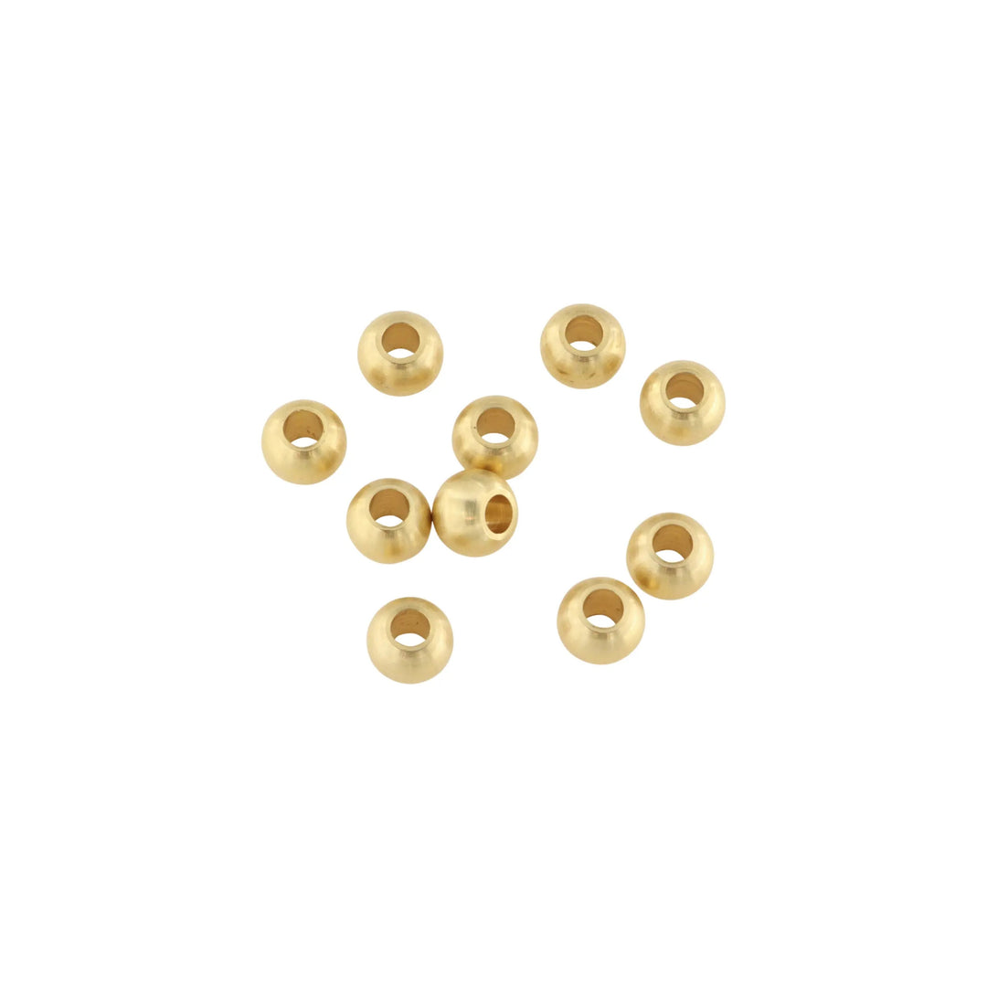 Metalperler, rund, forgyldt messing, 8x6 mm. 10-1000 stk BOC