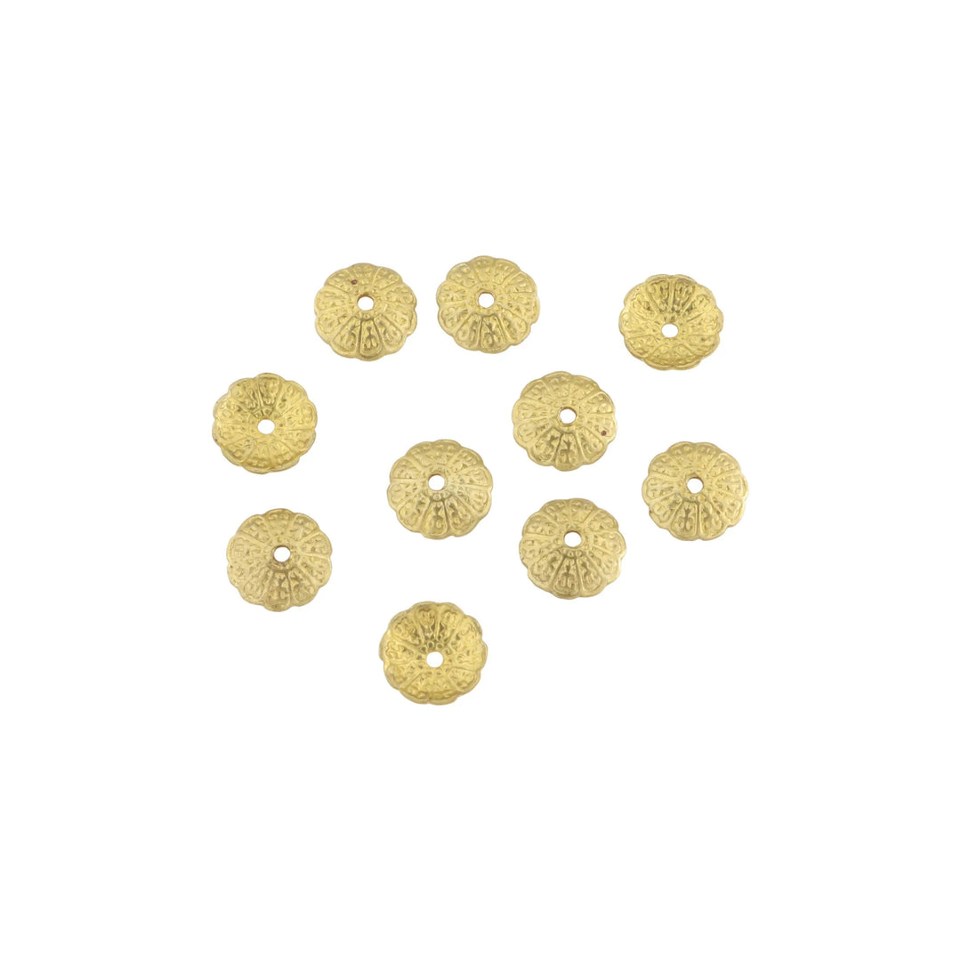 Perlecaps, forgyldt messing, 8x2 mm. 10-100 stk BOC