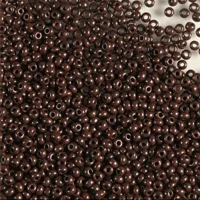 Brune glasperler, preciosa, natural opaque dark brown, storkøb 