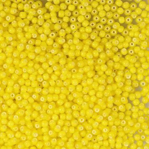 Gule glasperler, preciosa, yellow cornelian round, storkøb Preciosa