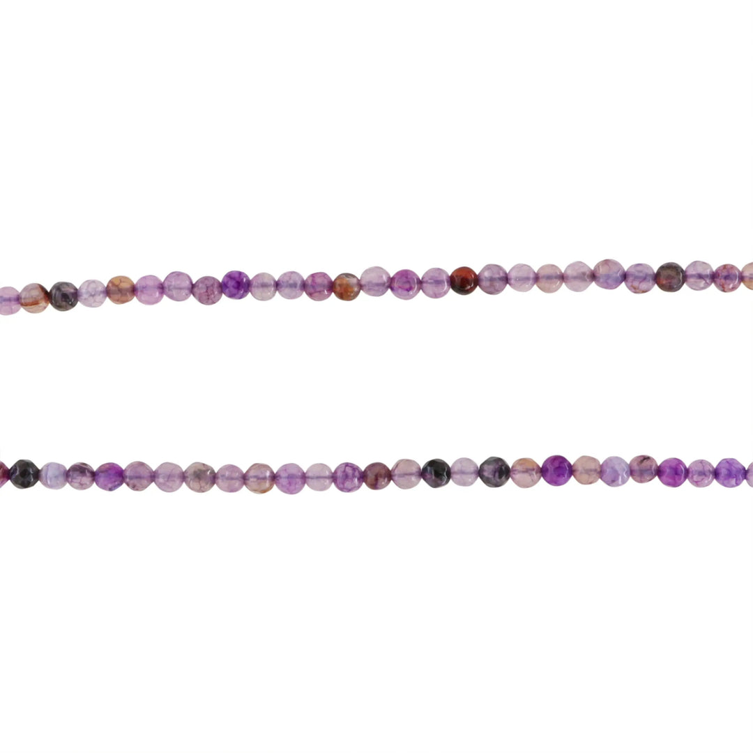 Smykkestensperler, string, lilla kvarts, rund facet - 37 cm, ca 90 stk JCentre
