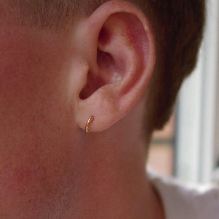Øreringe, hoops, 10 mm, sterlingsølv 