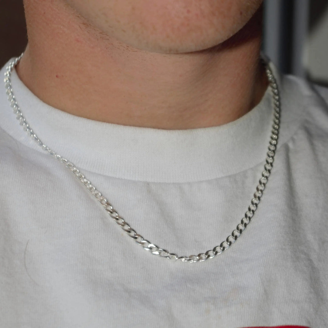 Halskæde, panser facet kæde, forgyldt sterlingsølv, 4,5x1,8mm 