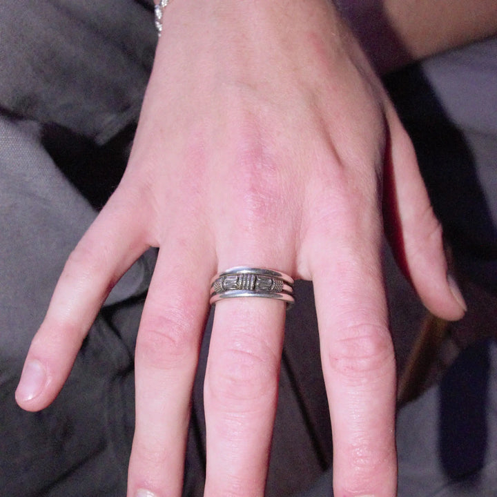 Fingerring, triple ring, sterlingsølv 