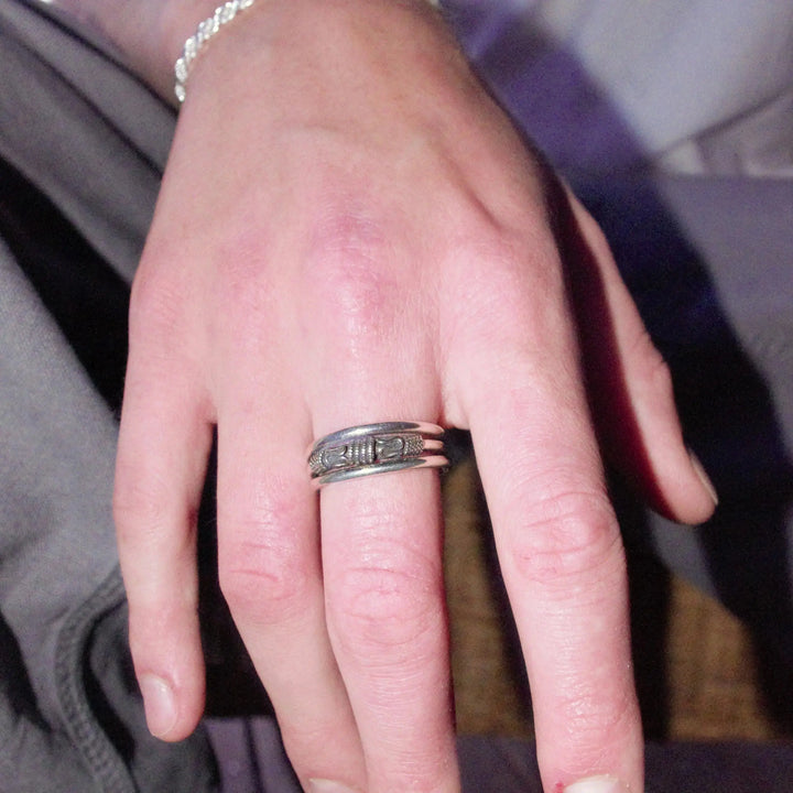 Fingerring, triple ring, sterlingsølv 