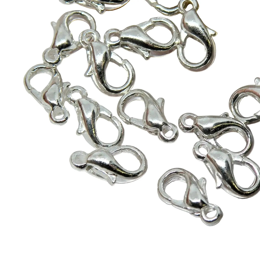 Karabin lås, zamak forsølvet, 6x11mm 