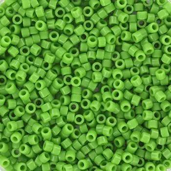 Grønne glasperler, miyuki delica beads, opaque green Krea