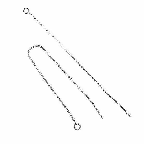 Øreringe, ørekæder ankerkæde, rhodineret sterlingsølv, 80mm Silveks