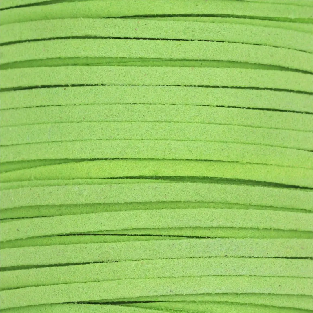 Snor, lys grøn, ruskind, 3 mm x 1,5 m Tax