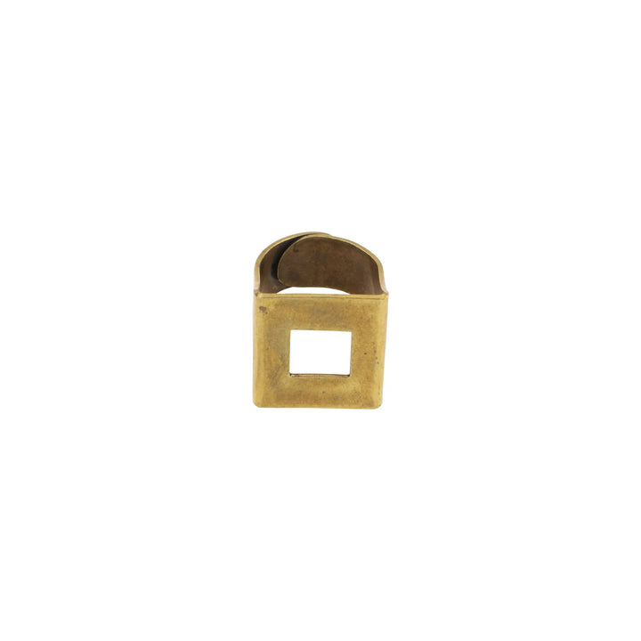 Fingerring til montering, antikbehandlet messing, justerbar, 20x18mm plade BOC