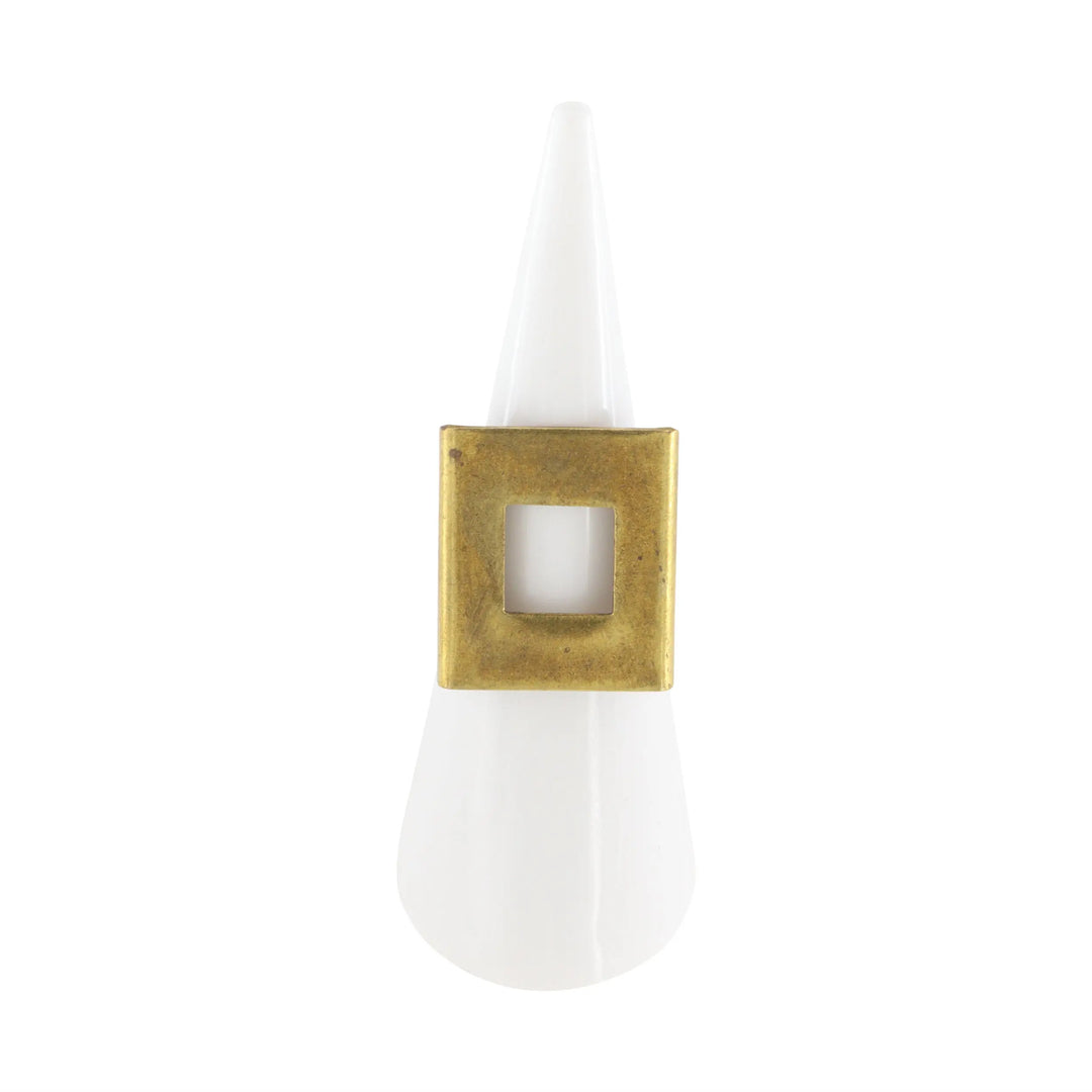 Fingerring til montering, antikbehandlet messing, justerbar, 20x18mm plade BOC
