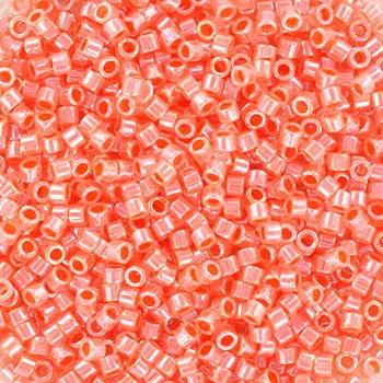 Orange glasperler, miyuki delica beads, ceylon salmon Krea