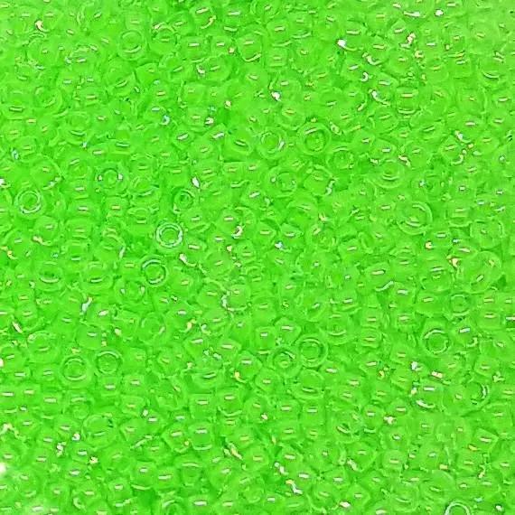 Grønne glasperler, miyuki rocailles seed beads, luminous green Krea