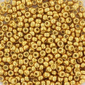 Guld glasperler, miyuki rocailles, seed beads, duracoat galvanized gold Krea