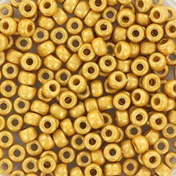 Guld glasperler, miyuki rocailles seed beads, duracoat galvanized matte gold Krea
