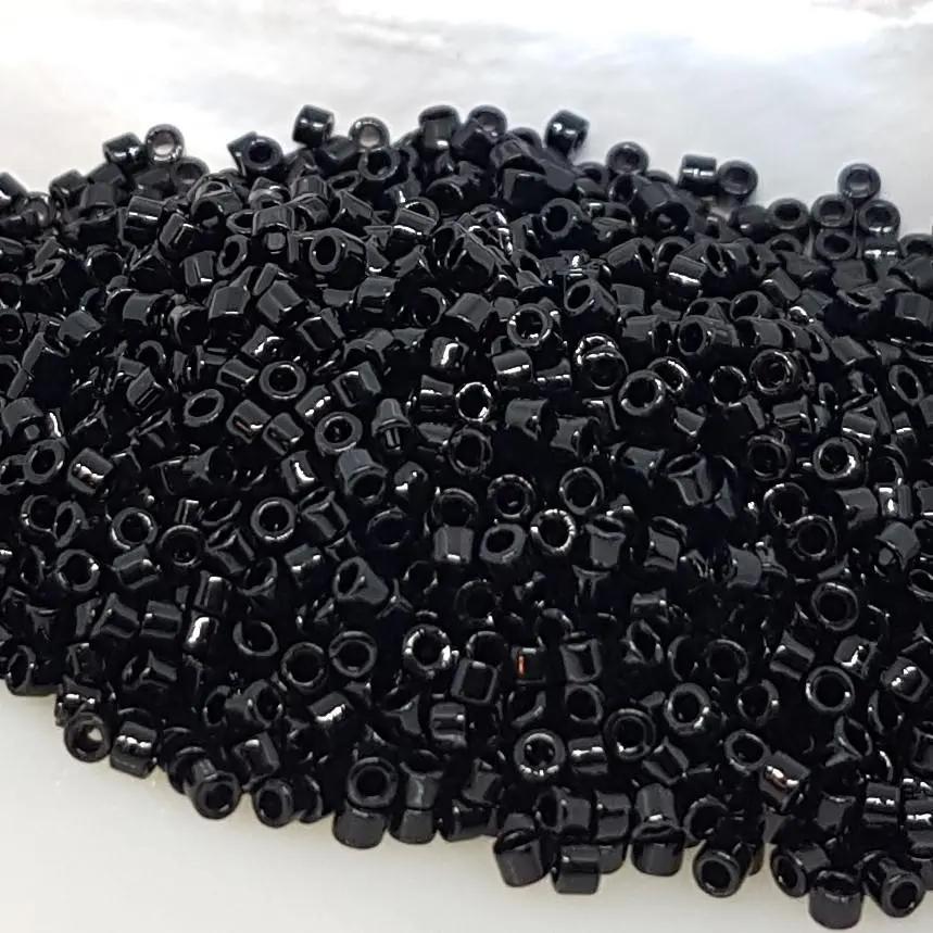 Sorte glasperler, miyuki delica beads, opaque black Krea