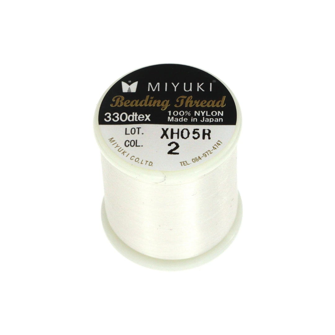 Nylontråd, miyuki perletråd, knækket hvid, 0,2 mm x 50 m Krea