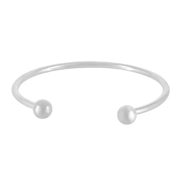 Armbånd, åben armring, forsølvet og forgyldt rustfri stål, 18 cm, justerbar 