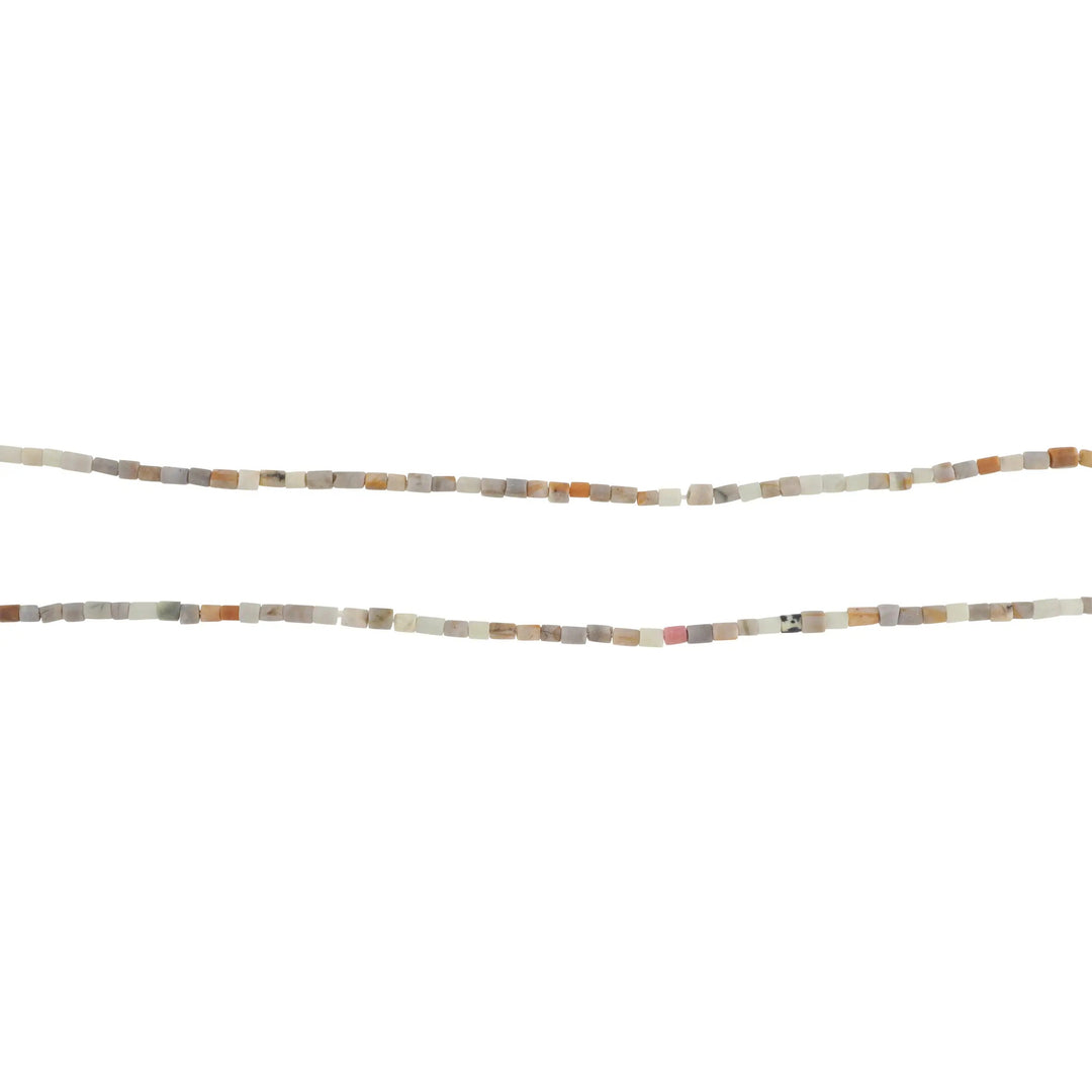 Smykkestensperler, string, broget jaspis rørperler, 38 cm/2,5x3 mm BOC