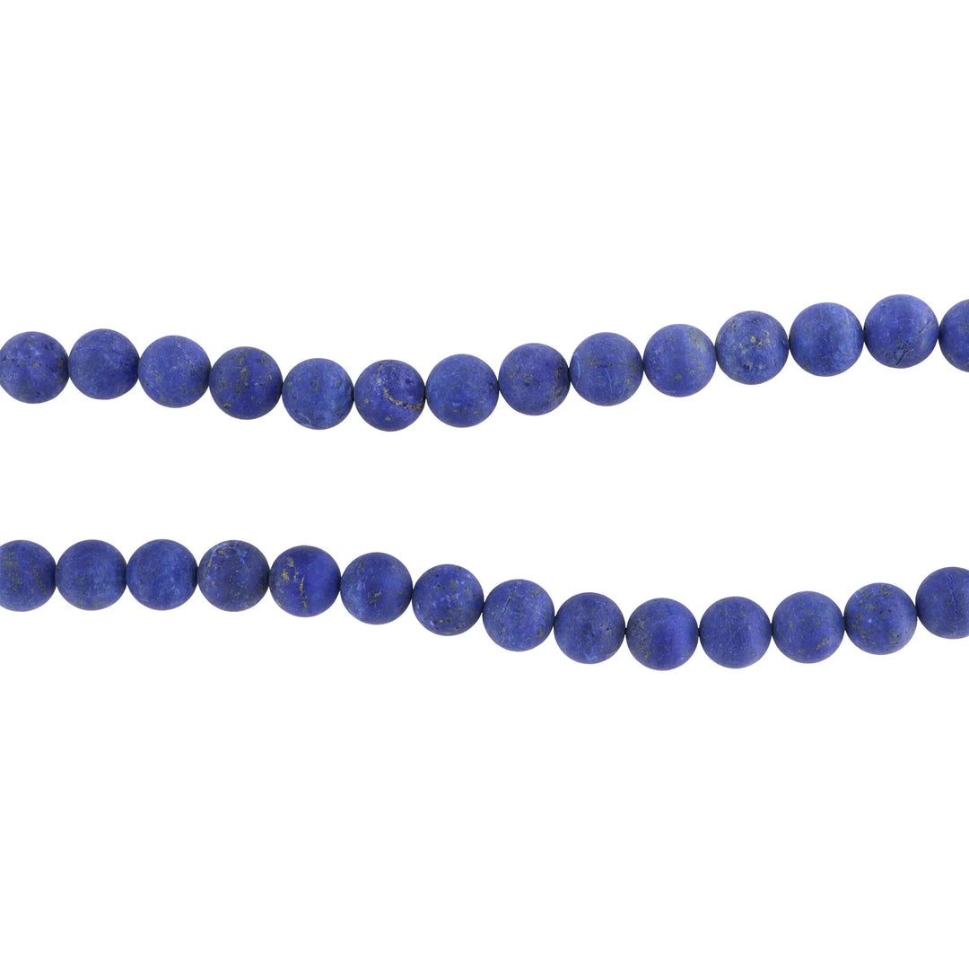 Smykkestensperler, string, lapis lazuli rund mat, 44 cm/12 mm, storkøb BOC