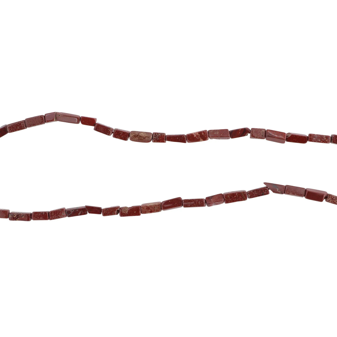 Smykkestensperler, string, jaspis rektangulær, 37 cm/3x8 mm, storkøb BOC
