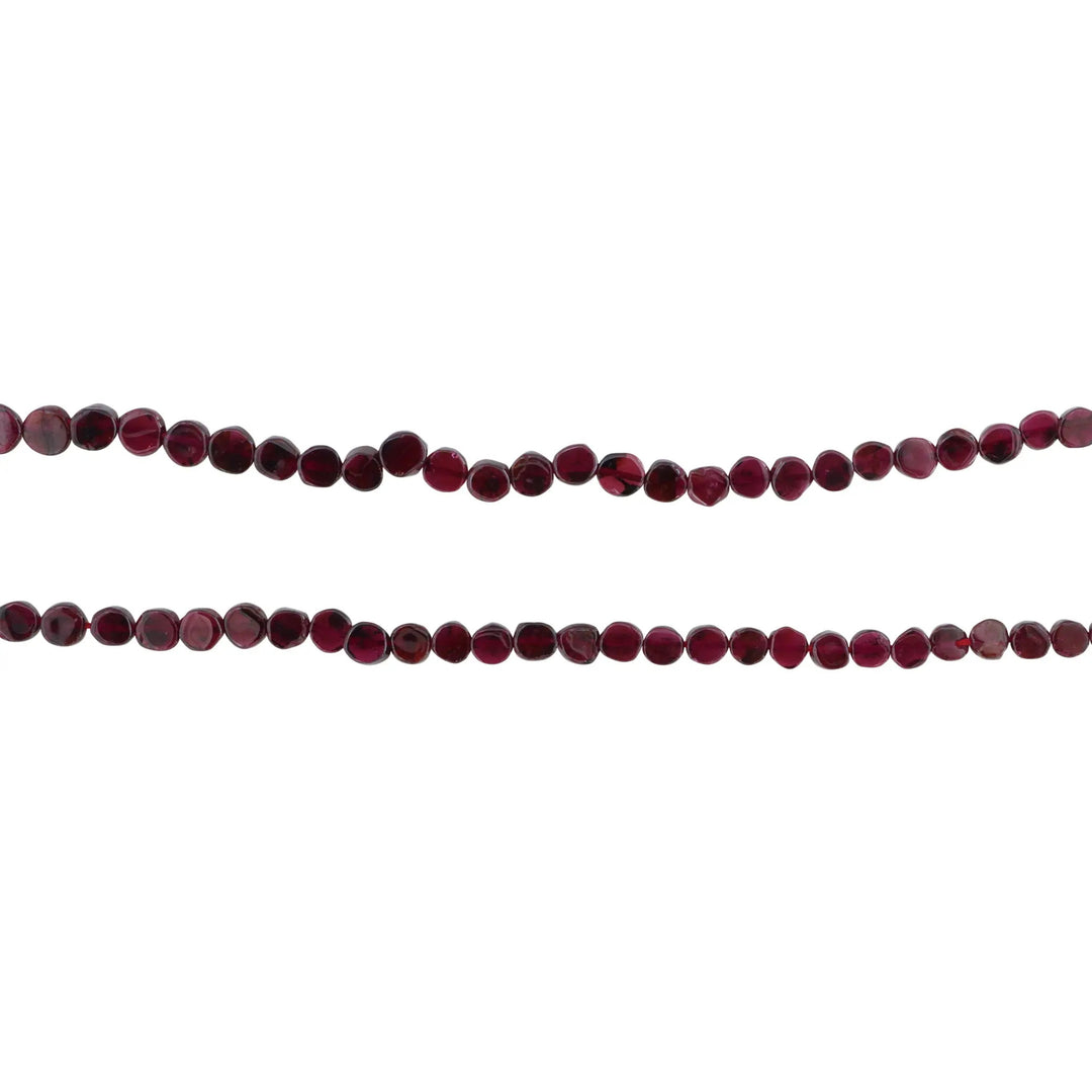 Smykkestensperler, string, granat mønt, 38 cm/5,5 mm, storkøb BOC