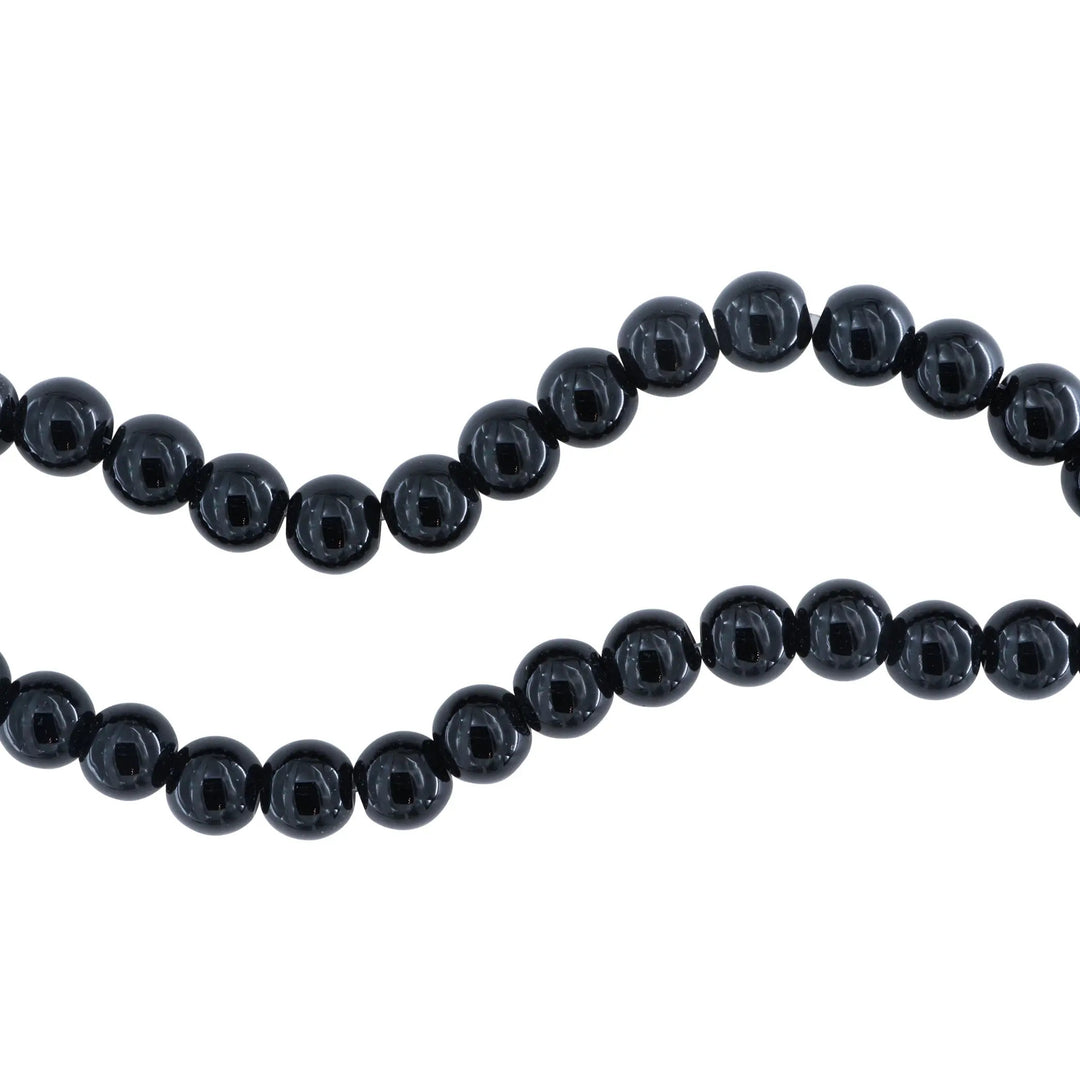 Smykkestensperler, string, onyx rund, 36 cm/12 mm, storkøb BOC