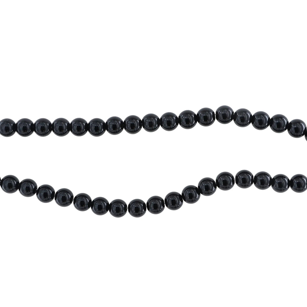 Smykkestensperler, string, onyx rund, 38 cm/8 mm, storkøb BOC