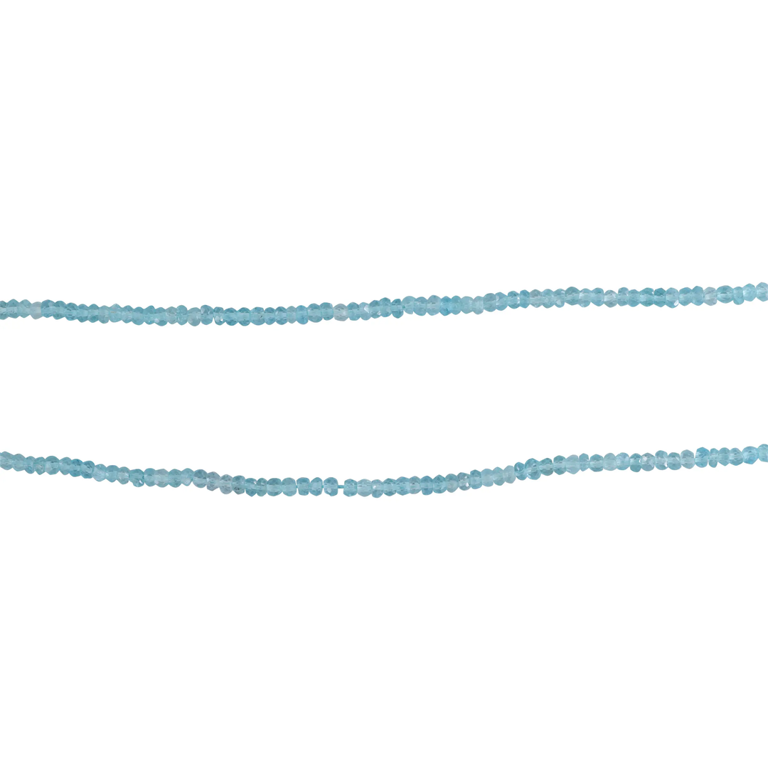 Smykkestensperler, string, akvamarin rondel facetteret, 2,5 x 3 mm BOC
