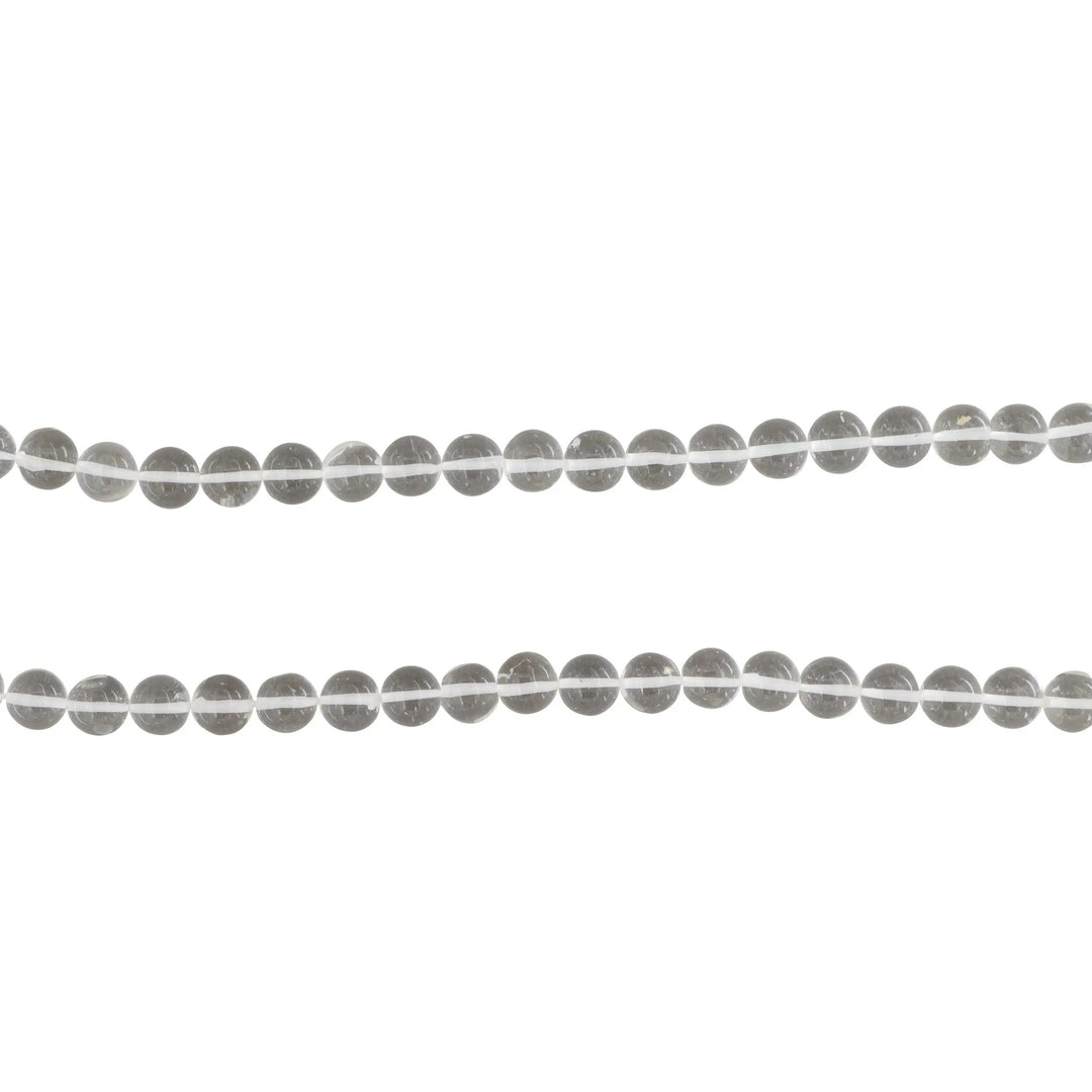 Smykkestensperler, string, bjergkrystal rund, 38 cm/8 mm, storkøb BOC
