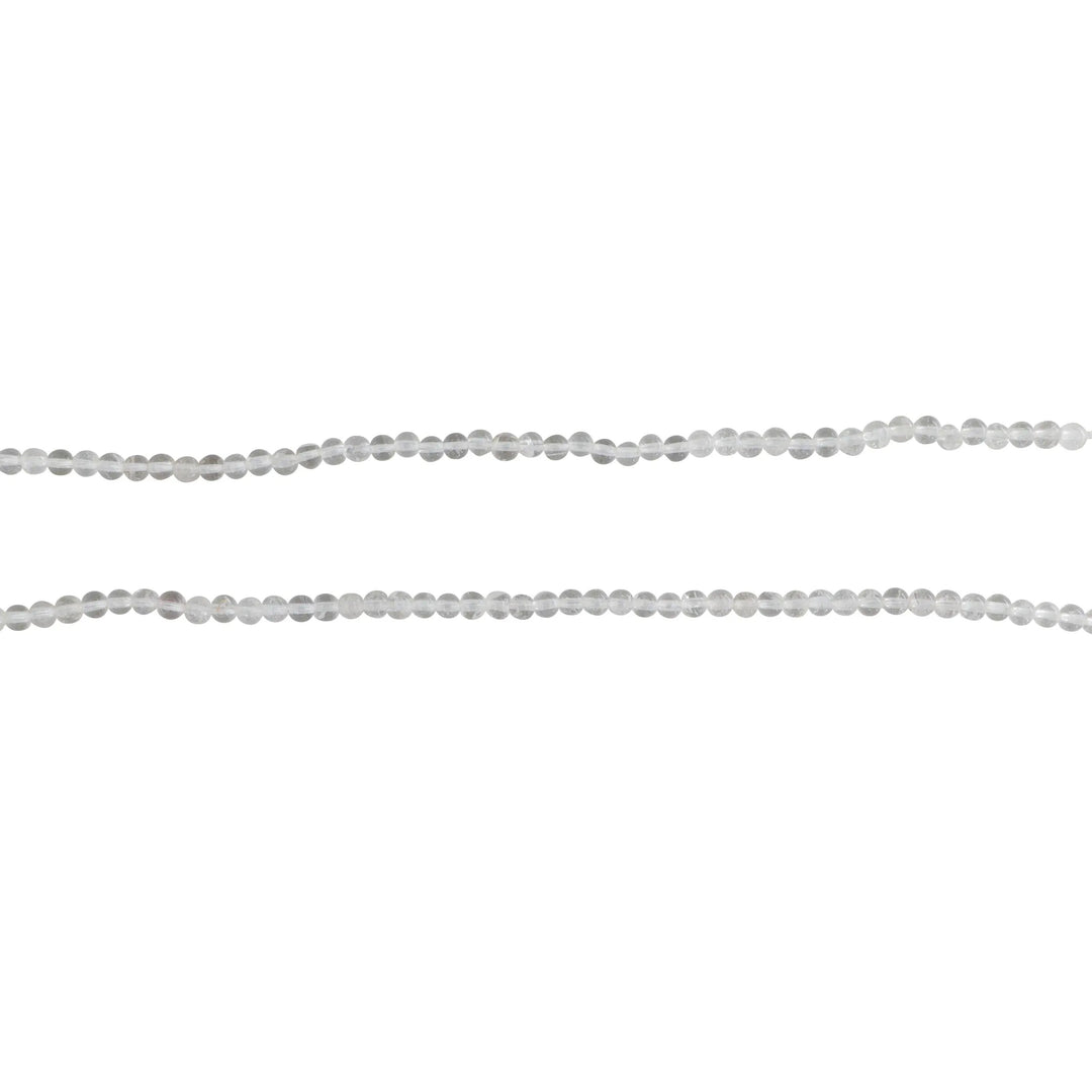 Smykkestensperler, string, bjergkrystal, rund, 39 cm/4 mm, storkøb BOC