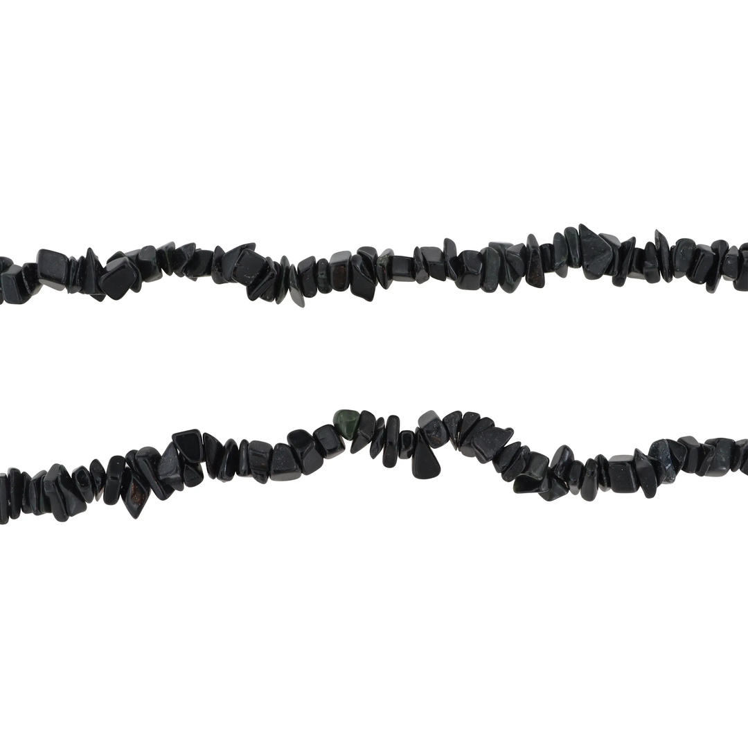 Smykkestensperler, string, onyx smykkestens chips, 80 cm, storkøb BOC