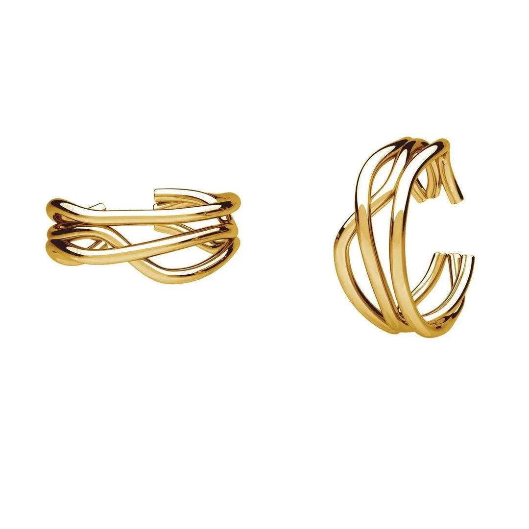 Øreringe, earcuff, forgyldt sølv 4x12 mm 