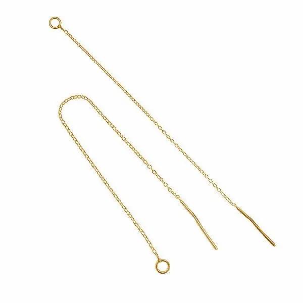 Øreringe, ørekæder ankerkæde, forgyldt sterlingsølv, 80mm Silveks
