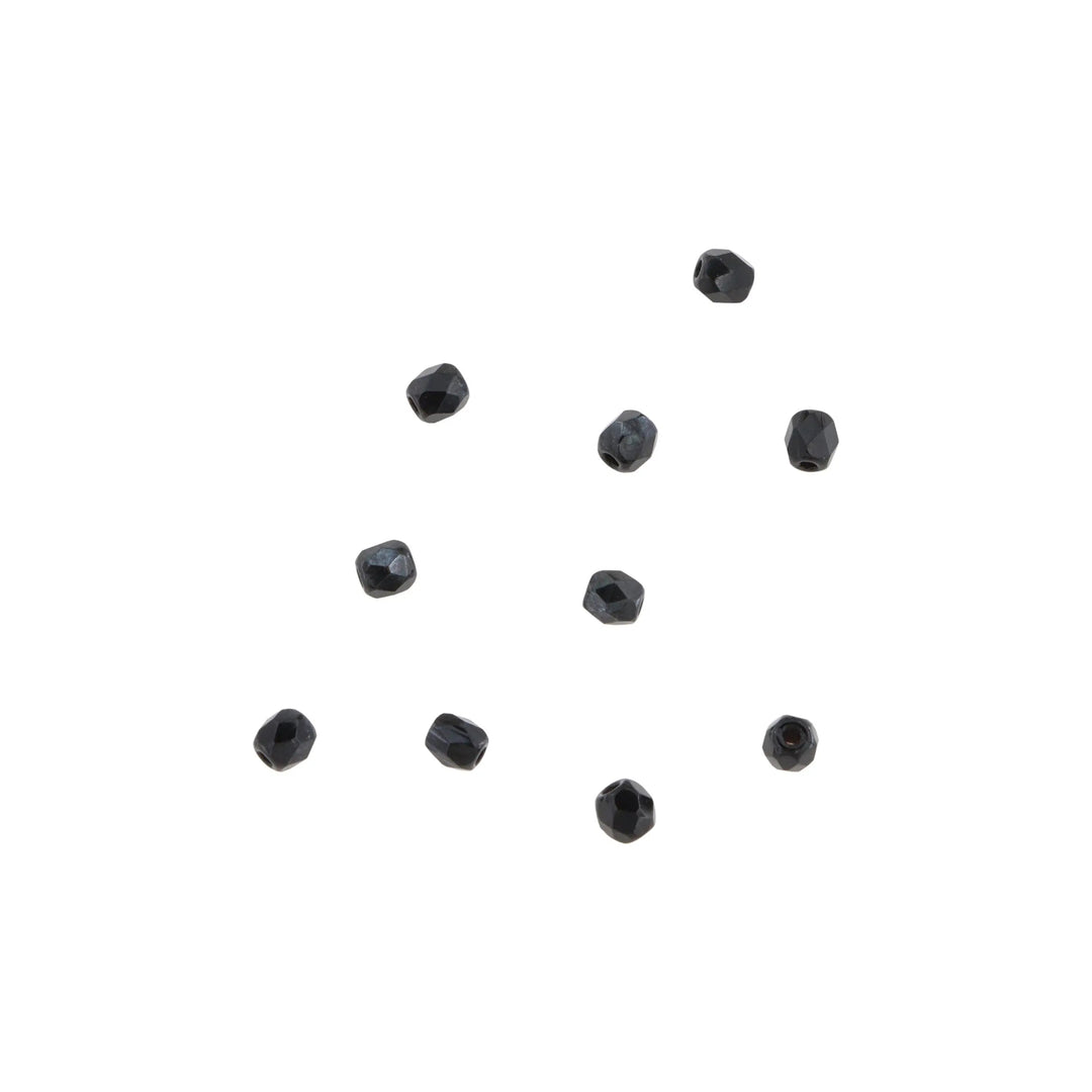 Krystalperler, preciosa beads, rund facetteret, glas, 3 mm - flere farver Preciosa