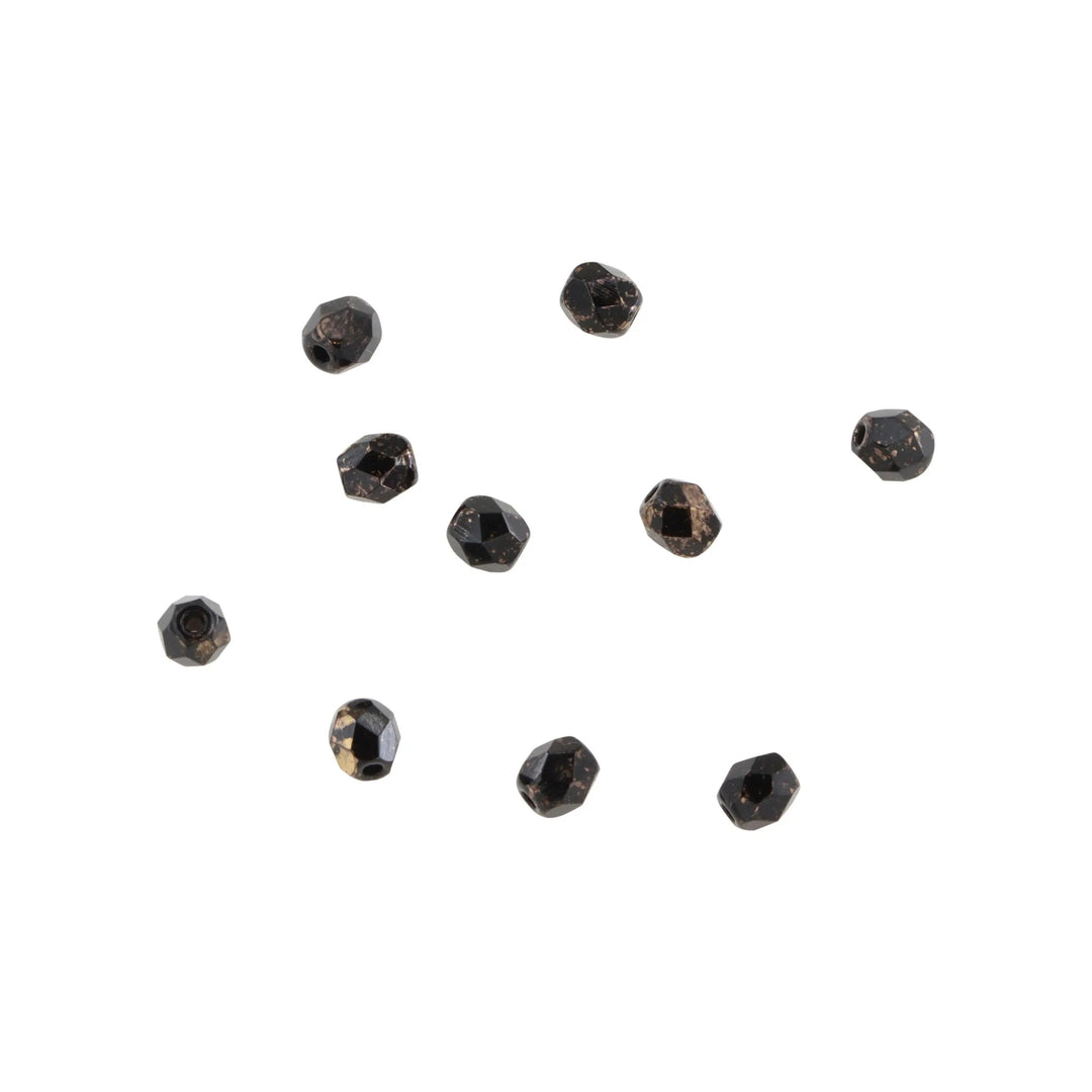 Krystalperler, preciosa beads, rund facetteret, glas, 4 mm - flere farver Preciosa