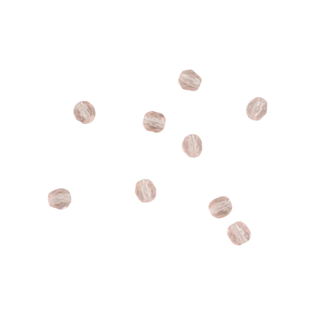 Krystalperler, preciosa beads, rund facetteret, glas, 4 mm - flere farver Preciosa