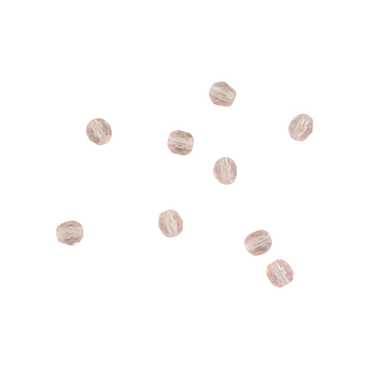 Krystalperler, preciosa beads, rund facetteret, glas, 4 mm - flere farver Preciosa