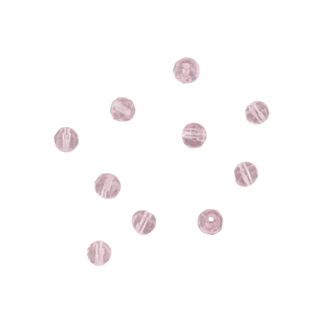 Krystalperler, preciosa beads, rund facetteret, glas, 4 mm - flere farver Preciosa