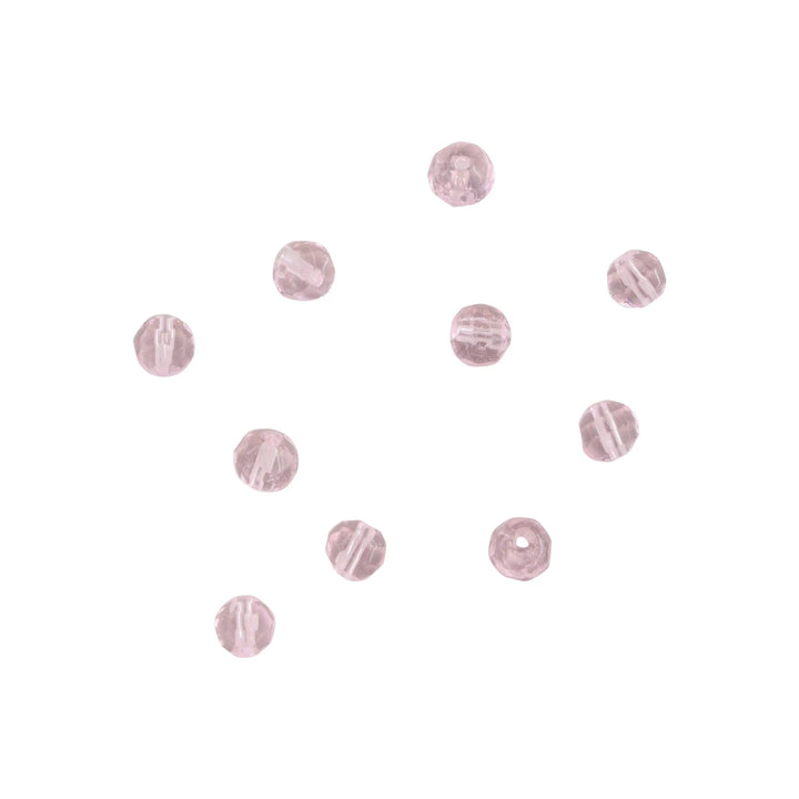 Krystalperler, preciosa beads, rund facetteret, glas, 4 mm - flere farver Preciosa