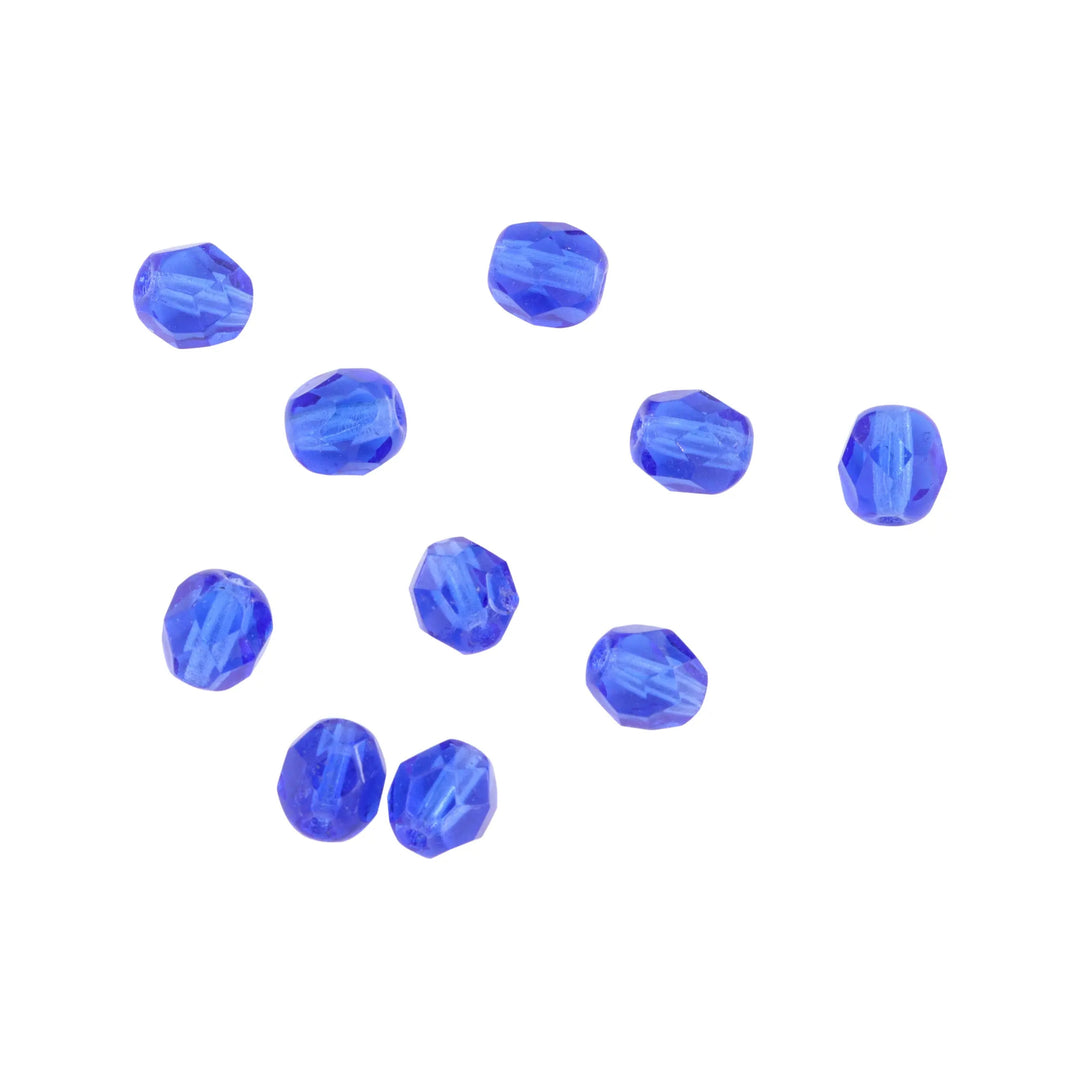 Krystalperler, preciosa beads, rund facetteret, glas, 6 mm - flere farver Preciosa