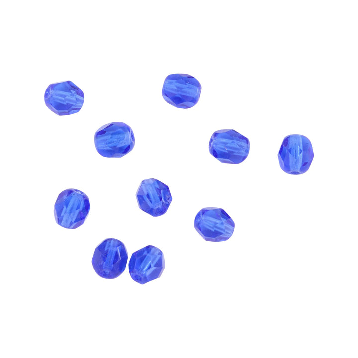 Krystalperler, preciosa beads, rund facetteret, glas, 6 mm - flere farver Preciosa