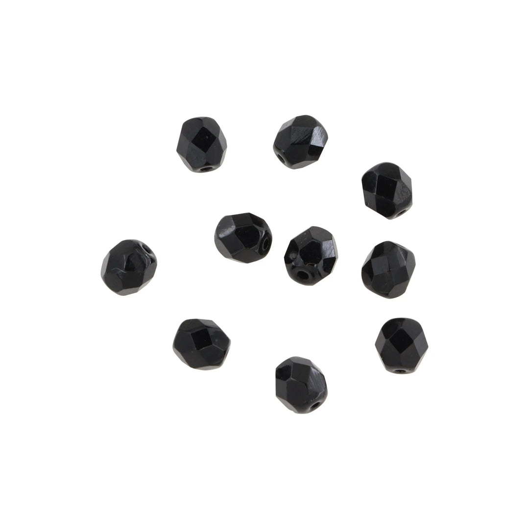Krystalperler, preciosa beads, rund facetteret, glas, 6 mm - flere farver Preciosa