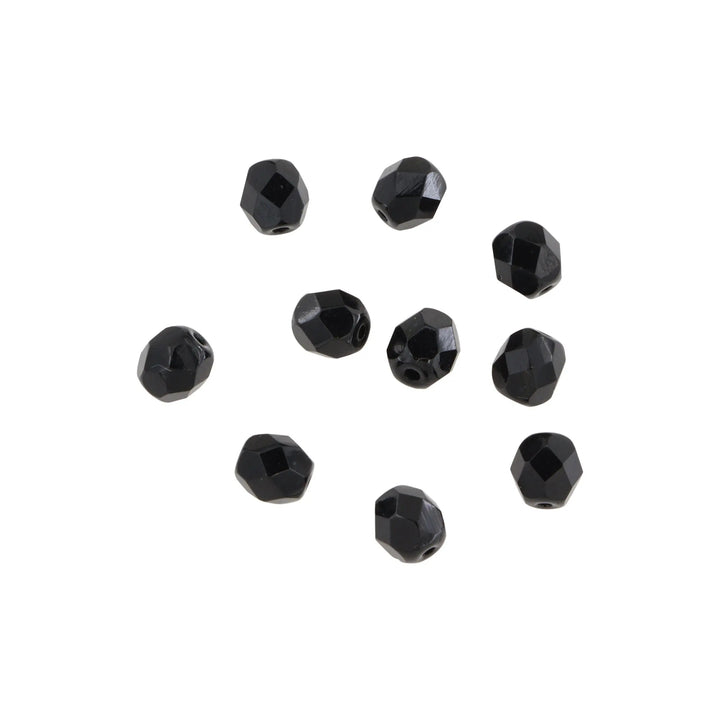 Krystalperler, preciosa beads, rund facetteret, glas, 6 mm - flere farver Preciosa